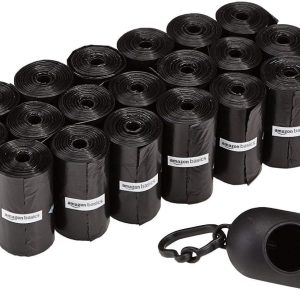 Amazon Basics bolsas para excrementos de perro con dispensador y clip reseña