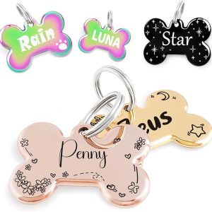 MEOW the WOOF Placa Identificación Mascotas Reseña